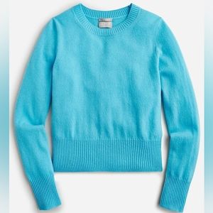 new J.Crew cropped %100 cashmere crew sweater M blue